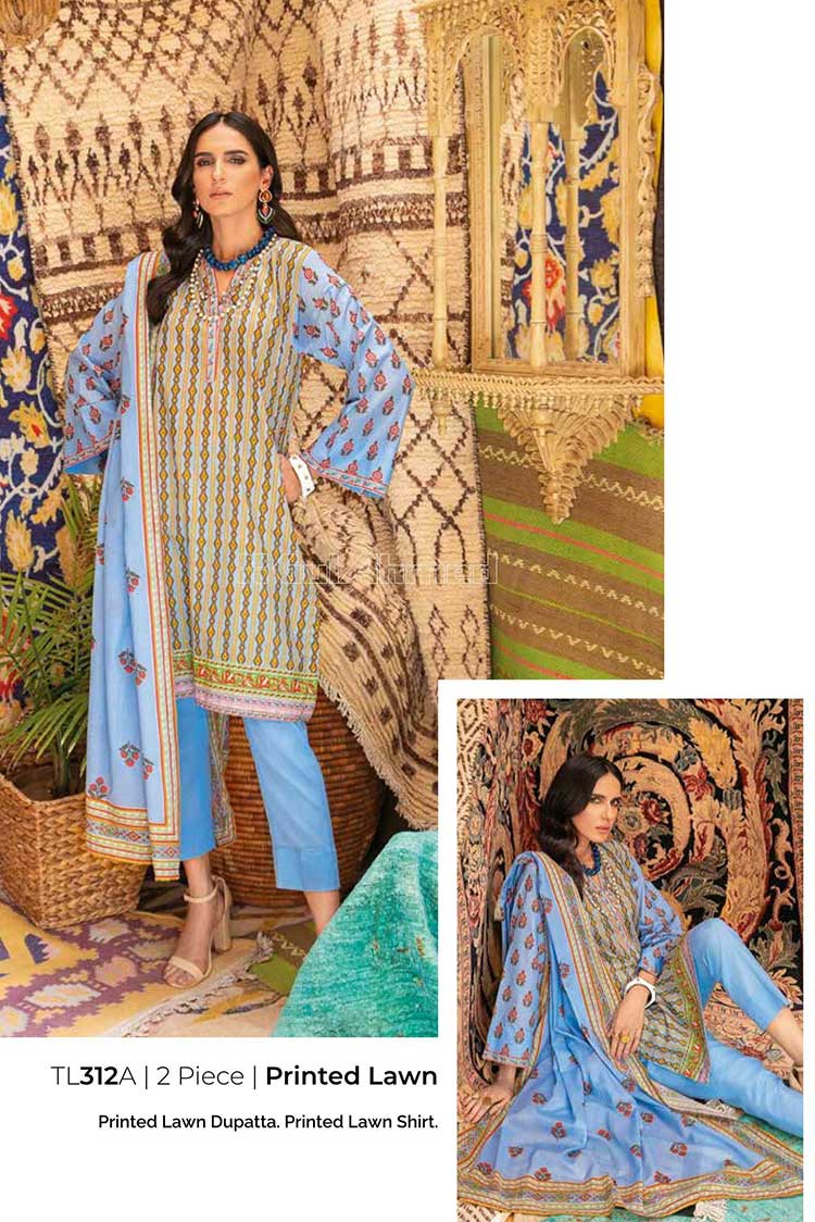 Picture of Gul Ahmed - 2 PiecePrinted Lawn Suit TL312A Summer Essential Lawn Collection - Available at Raja Sahib