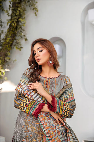 Lala - Naaz 016 Kesa Embroidered Print Viscose Collection