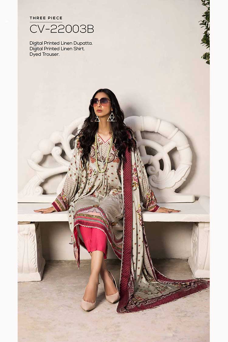 Picture of Gul Ahmed - 3 PC Embroidered Linen Suit CV22003B Winter Collection Vol 3 - Available at Raja Sahib