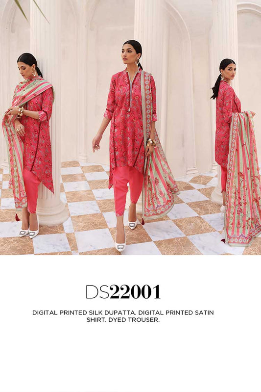 Picture of Gul Ahmed - 3 PC Printed Satin Suit DS22001 Aangan Collection - Available at Raja Sahib