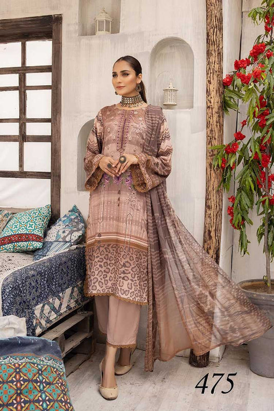 Picture of Shaista - 475 Sabeen Dhanak Karandi Digital Printed Embroidered Collection - Available at Raja Sahib