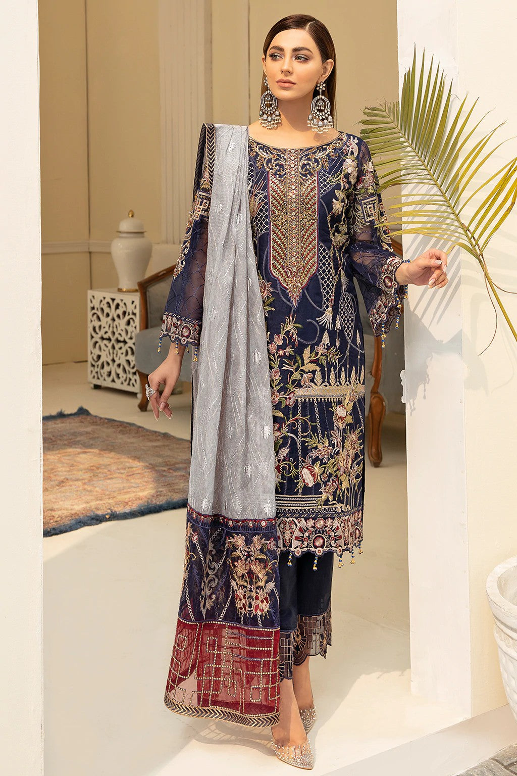 Picture of Ramsha - M 508 Minhal Embroidered Chiffon Collection Vol 5 - Available at Raja Sahib