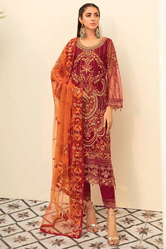 Picture of Ramsha - M 510 Minhal Embroidered Chiffon Collection Vol 5 - Available at Raja Sahib