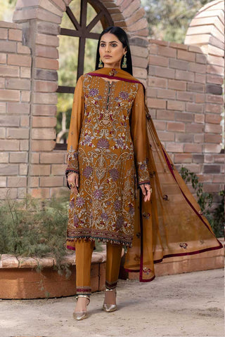 Flossie K 1103 Sudan Brown Kuch Khas Premium Chiffon Collection 2022 Vol 11