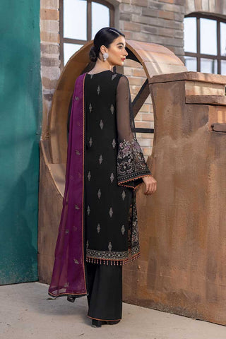 Flossie - K 1107 Coal Black Kuch Khas Premium Chiffon Collection Vol 11