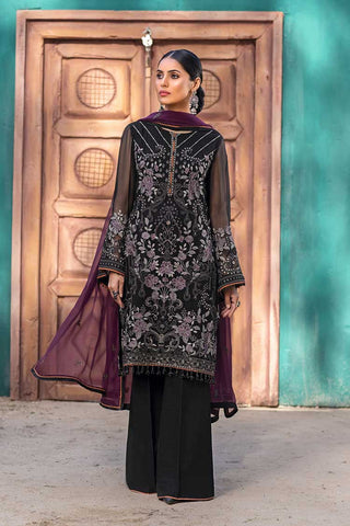 Flossie - K 1107 Coal Black Kuch Khas Premium Chiffon Collection Vol 11