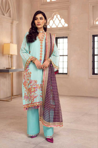 Shahbano 03 Nelofar Ice Blue Gull Mehr Luxury Lawn Collection 2022