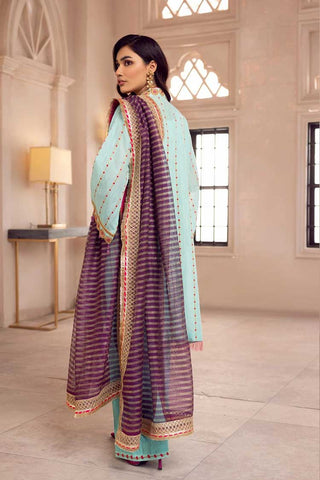 Shahbano 03 Nelofar Ice Blue Gull Mehr Luxury Lawn Collection 2022