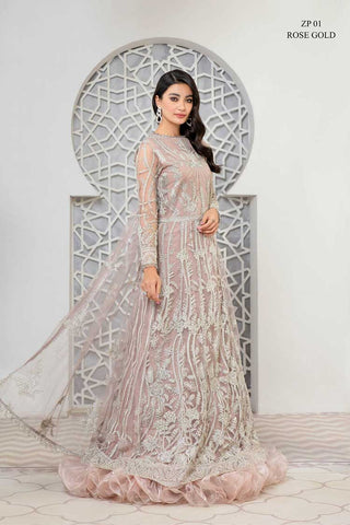 Zarif ZP-01 Rose Gold Pareesia Luxury Formal Wear Collection 2022