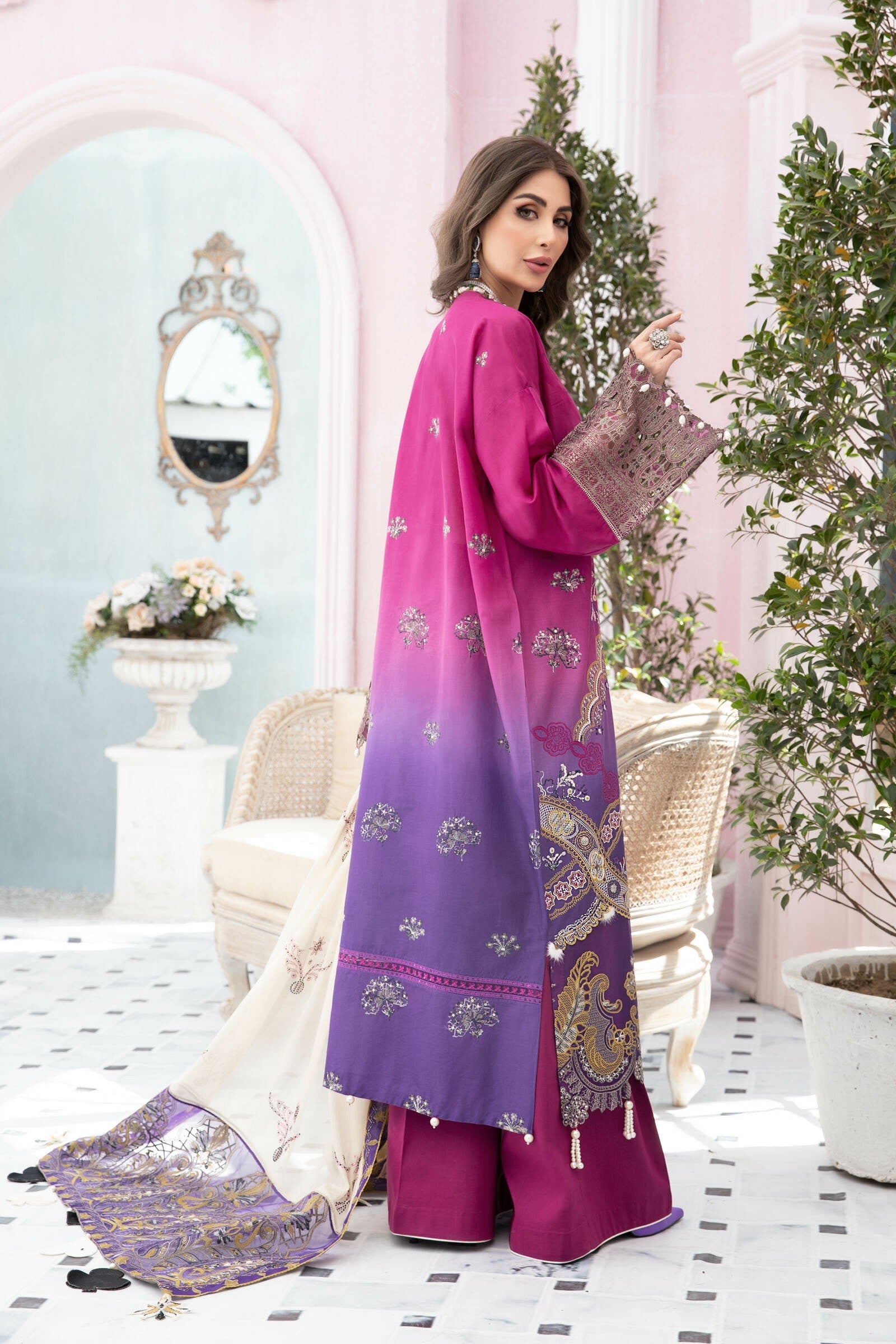 Picture of Vitalia - VLL 22 02 Esma Maemsaab Luxury Lawn Collection - Available at Raja Sahib