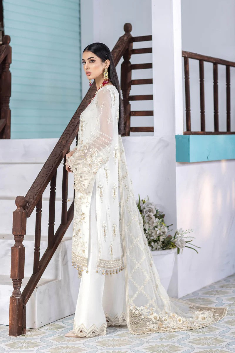 Picture of Flossie - 01 Summer White Safeera Luxury Collection Vol 10 - Available at Raja Sahib