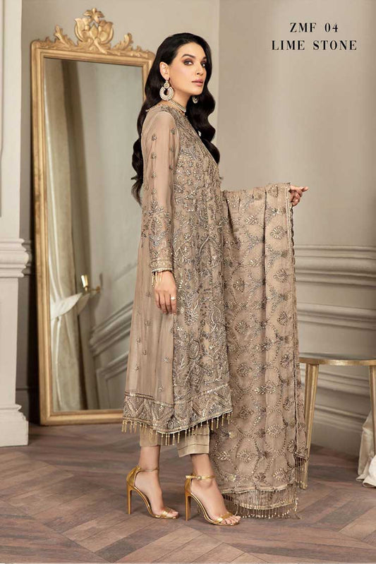 Picture of Zarif - ZMF 04 Lime Stone Mehroze Festive Formal Collection - Available at Raja Sahib