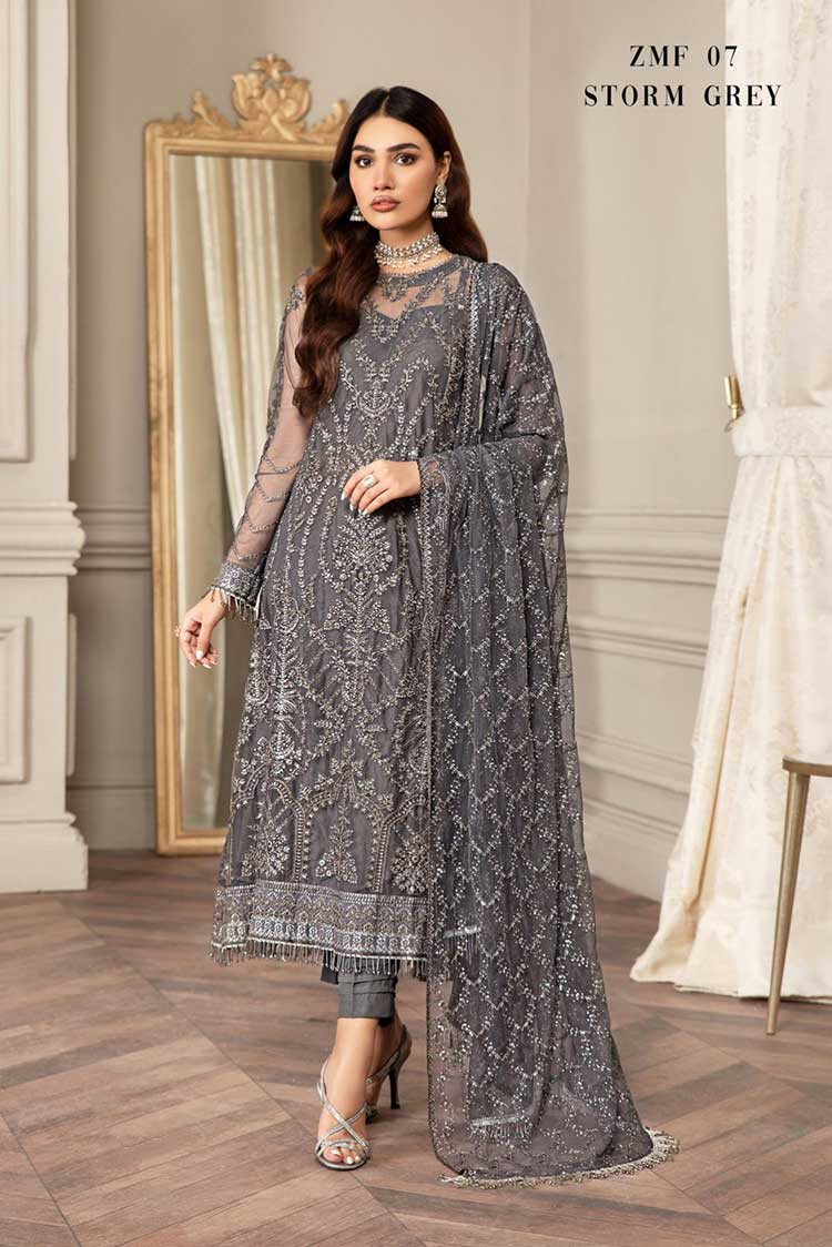 Picture of Zarif - ZMF 07 Storm Grey Mehroze Festive Formal Collection - Available at Raja Sahib