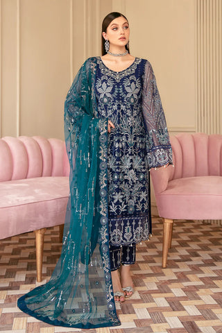 Picture of Ramsha - M 601 Minhal Embroidered Chiffon Collection Vol 6 - Available at Raja Sahib