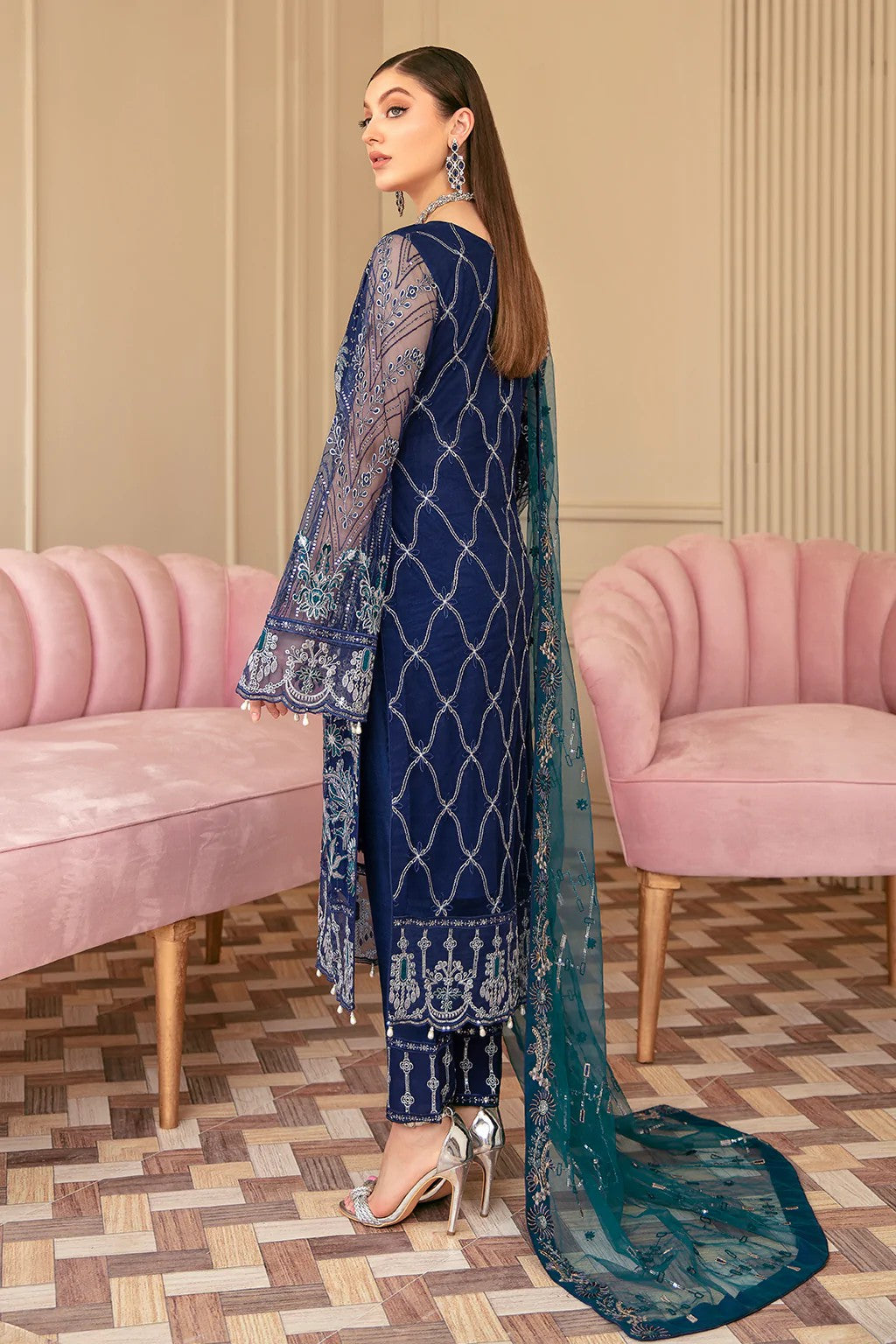 Picture of Ramsha - M 601 Minhal Embroidered Chiffon Collection Vol 6 - Available at Raja Sahib