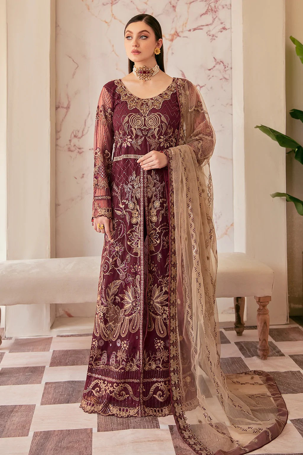 Picture of Ramsha - M 603 Minhal Embroidered Chiffon Collection Vol 6 - Available at Raja Sahib