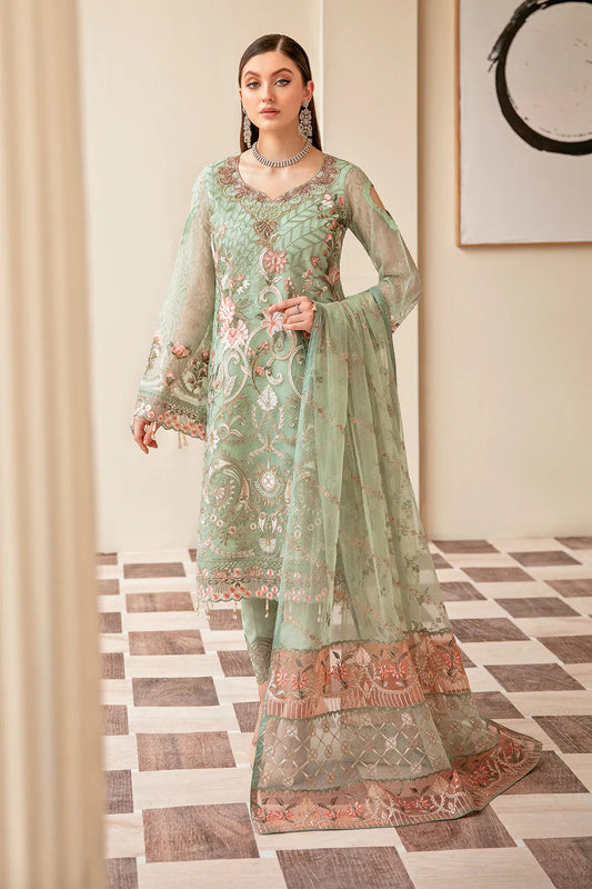 Picture of Ramsha - M 604 Minhal Embroidered Chiffon Collection Vol 6 - Available at Raja Sahib