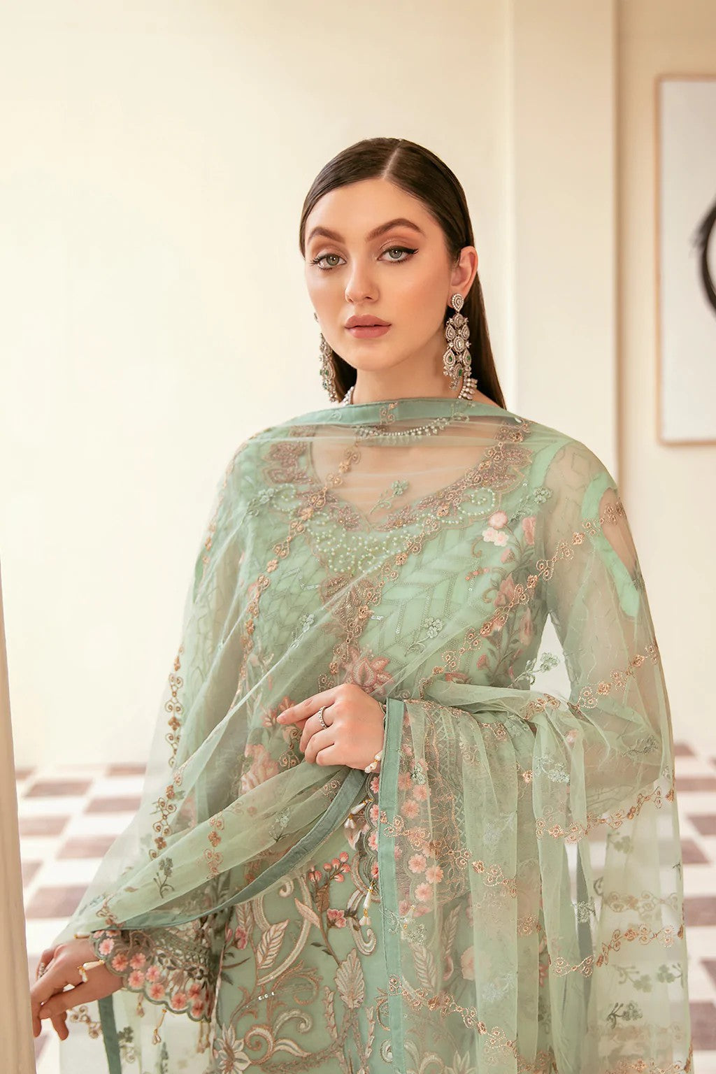 Picture of Ramsha - M 604 Minhal Embroidered Chiffon Collection Vol 6 - Available at Raja Sahib