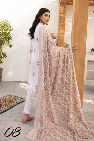 Riaz Arts - Design 08 Blossom Exclusive Embriodered Lawn Collection Vol 3