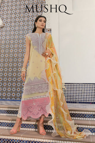 Mushq Peach Peony HM22 01B Hemline Casablanca Spring Summer Lawn Collection 2022