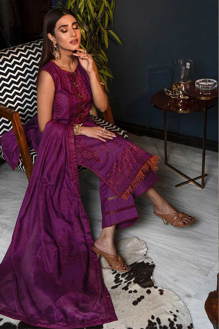 Picture of Lala - 04 Fuchsia Mahru Spring Summer Lawn Collection - Available at Raja Sahib