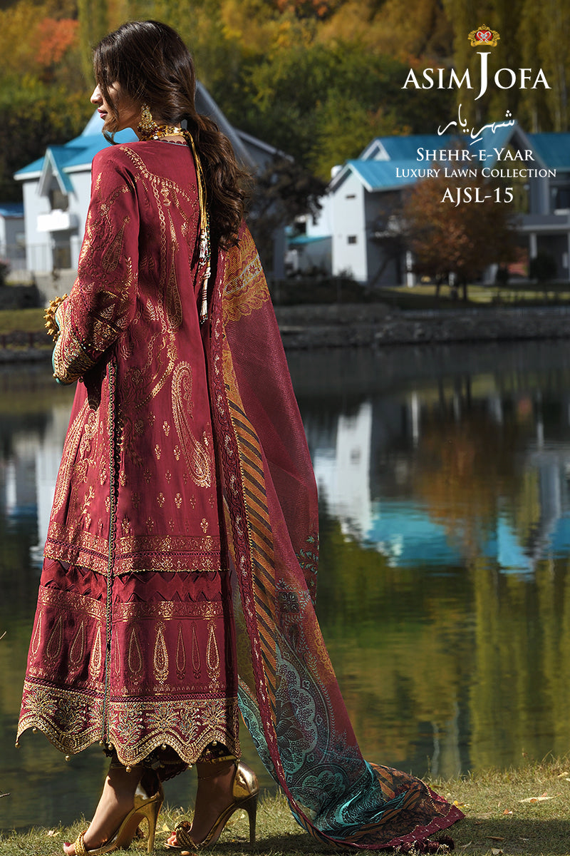 Picture of Asim Jofa - AJSL 15 Shehr e Yaar Luxury Lawn Collection - Available at Raja Sahib