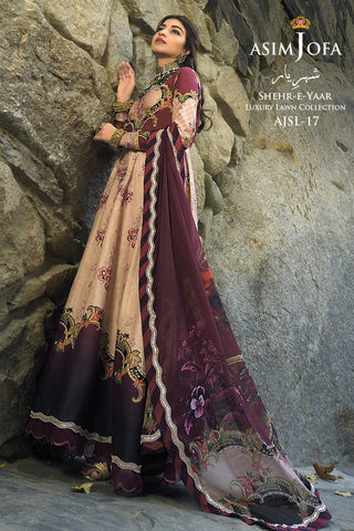 Asim Jofa AJSL 17 Shehr e Yaar Luxury Lawn Collection 2022