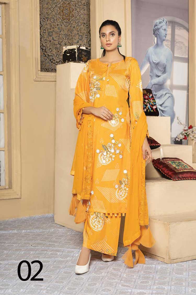 Picture of Riaz Arts - Design 02 Aafreen Embroidered Silk Viscose Collection - Available at Raja Sahib