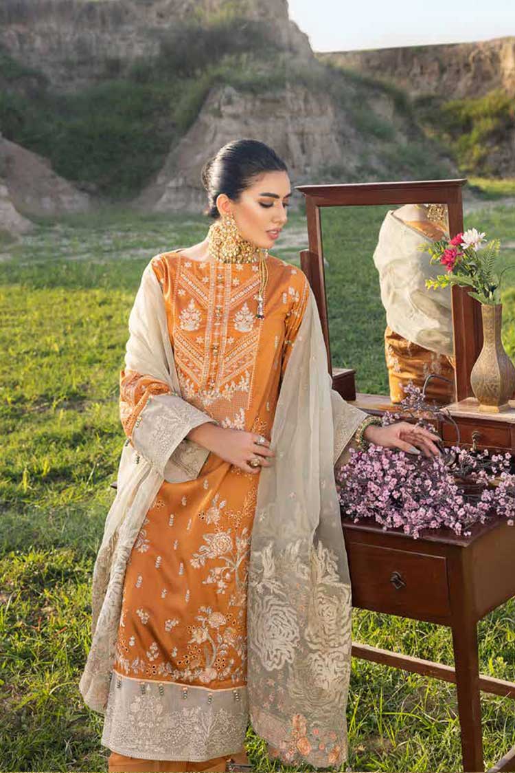 Picture of Muscari - MSCE 103 Satin Cotton Embroidered Collection - Available at Raja Sahib