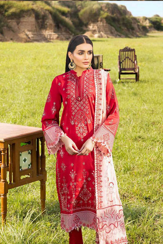 Picture of Muscari - MSCE 105 Satin Cotton Embroidered Collection - Available at Raja Sahib