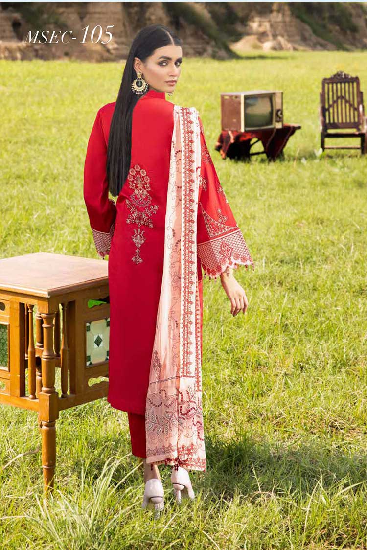 Picture of Muscari - MSCE 105 Satin Cotton Embroidered Collection - Available at Raja Sahib