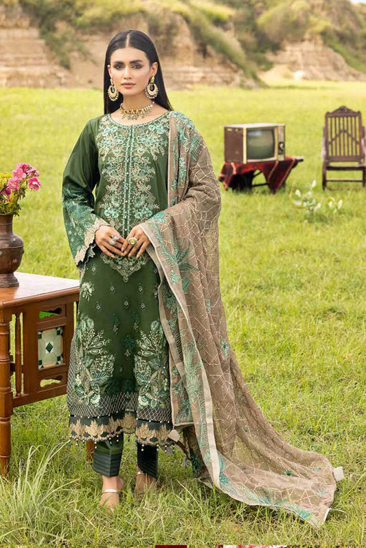 Picture of Muscari - MSCE 106 Satin Cotton Embroidered Collection - Available at Raja Sahib