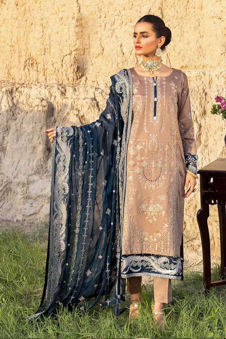 Picture of Muscari - MSCE 108 Satin Cotton Embroidered Collection - Available at Raja Sahib