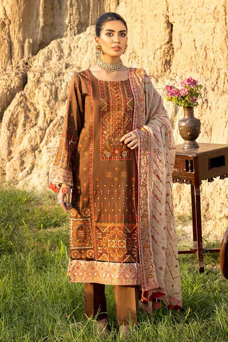 Picture of Muscari - MSCE 109 Satin Cotton Embroidered Collection - Available at Raja Sahib