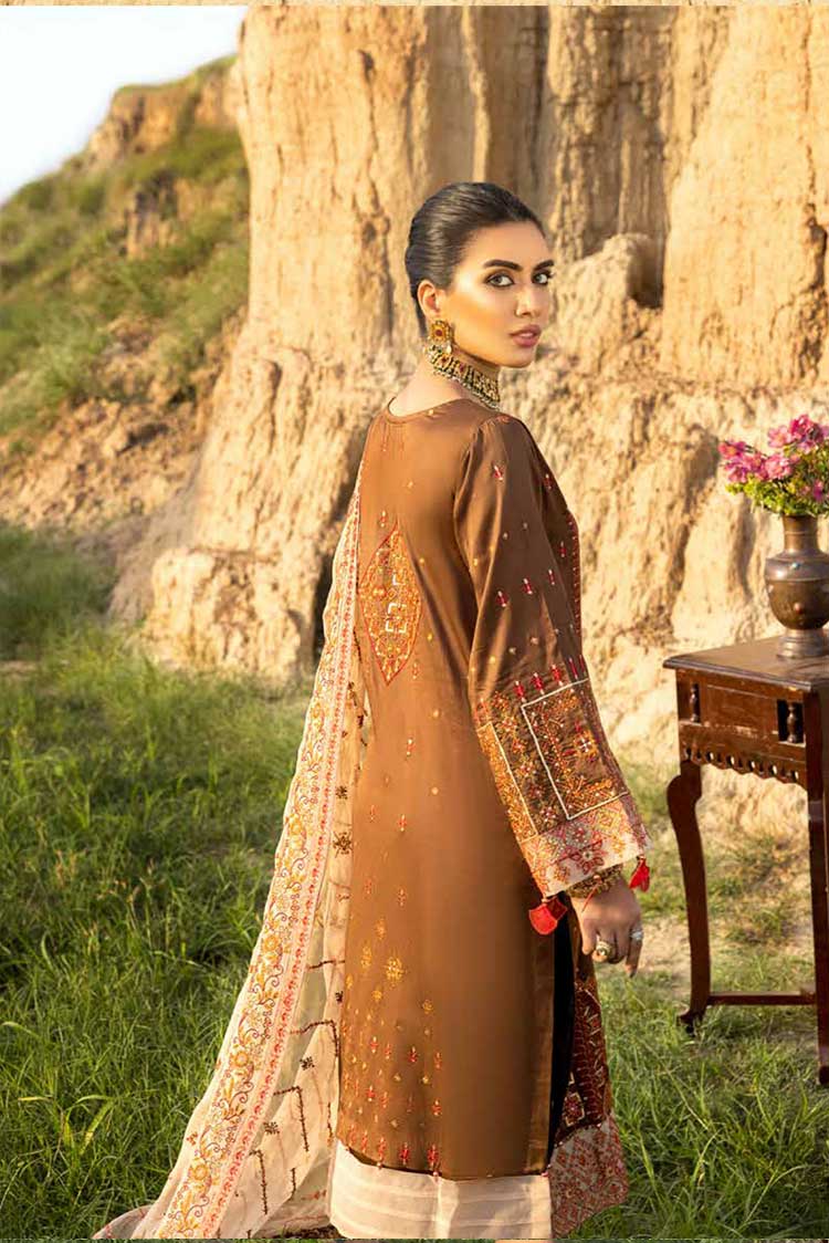 Picture of Muscari - MSCE 109 Satin Cotton Embroidered Collection - Available at Raja Sahib