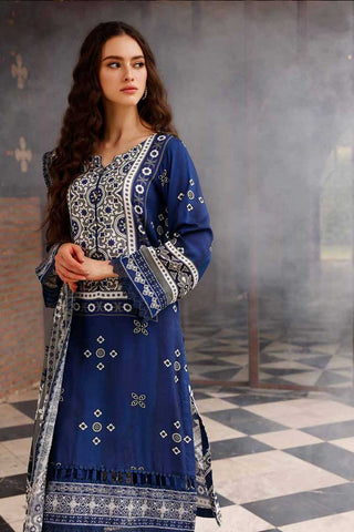 Picture of Nureh - NWG 79 Gardenia Embroidered Slub Linen Collection Vol 3 - Available at Raja Sahib