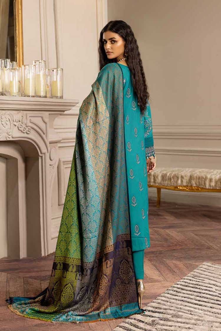 Picture of Shaista - SDJ 108 Embroidered Dhnak Jacquard Shwal Collection - Available at Raja Sahib