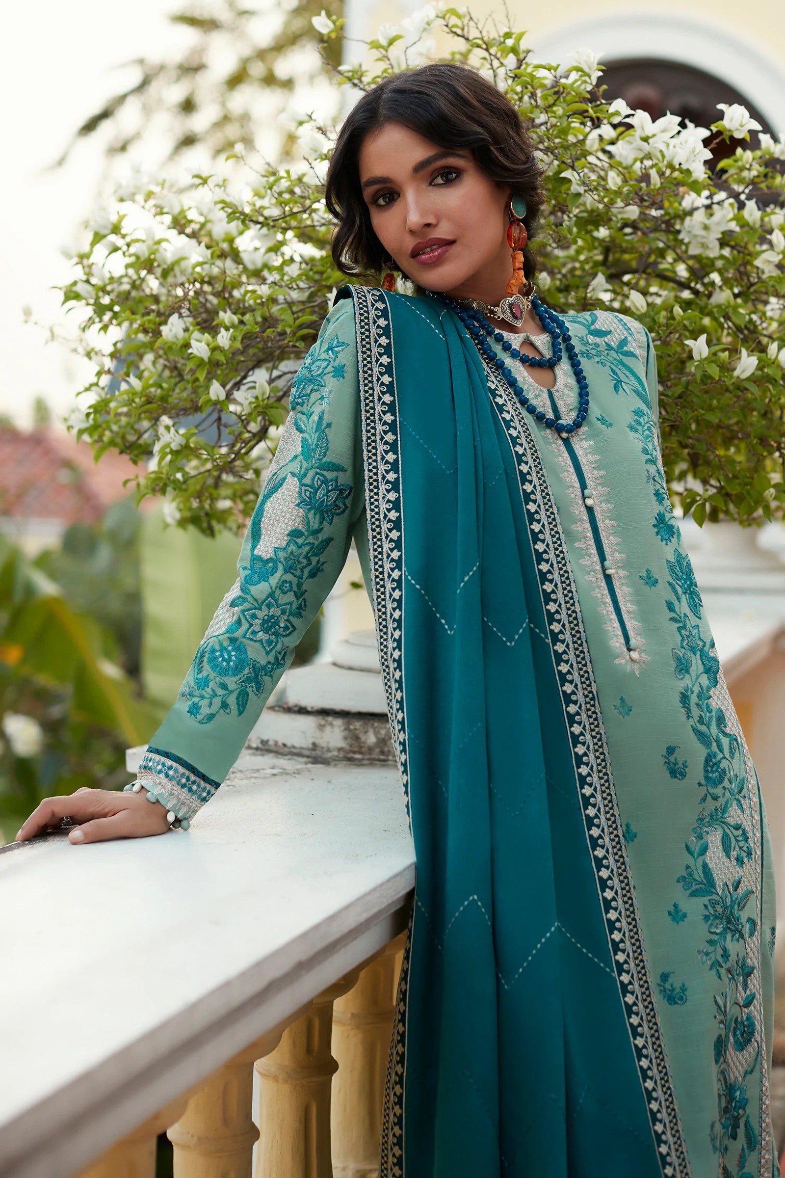 Picture of Zaha - ZW 22 06 Derya Winter Shawl Collection - Available at Raja Sahib