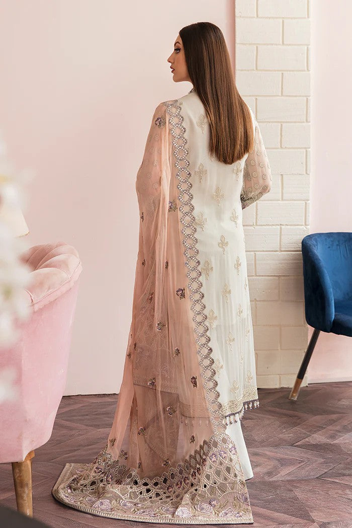 Picture of Flossie - FE 502 Ivory White Florence Luxury Executive Chiffon Collection Vol 5 - Available at Raja Sahib