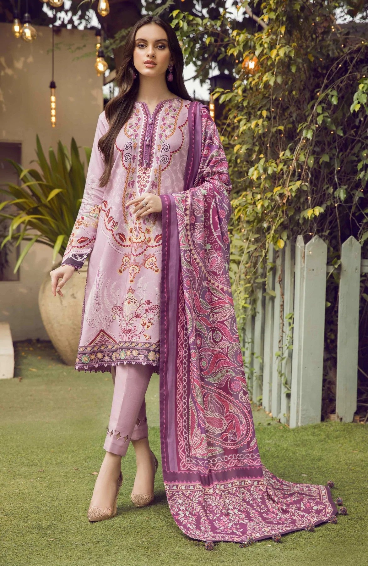 Picture of Seran - 05 Iris Winter Blossoms Printed Shawl Collection Vol 1 - Available at Raja Sahib