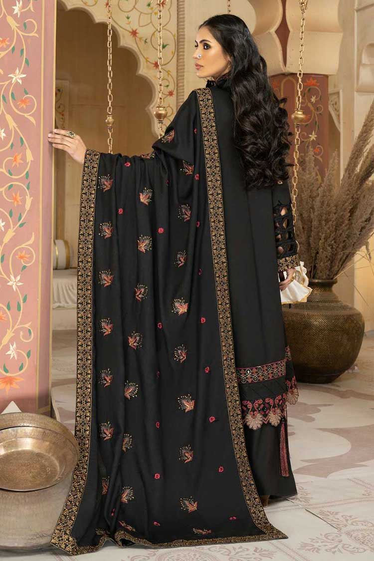 Picture of Anamta - 02 Black Motif Dans Le Imperial Winter Shawl Series Vol 3 2022 - Available at Raja Sahib