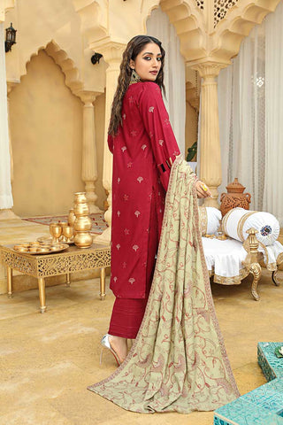 Design 01 Aks Embroidered Woolen Peach Collection