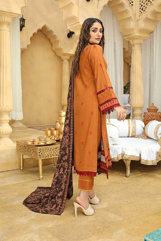 Design 02 Aks Embroidered Woolen Peach Collection