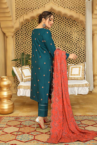 Design 06 Aks Embroidered Woolen Peach Collection