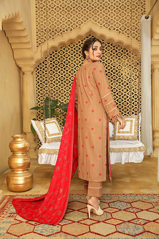 Design 08 Aks Embroidered Woolen Peach Collection