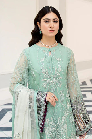 S 1102 Intensified Aqua Safeera Embroidered Chiffon Collection Vol 11