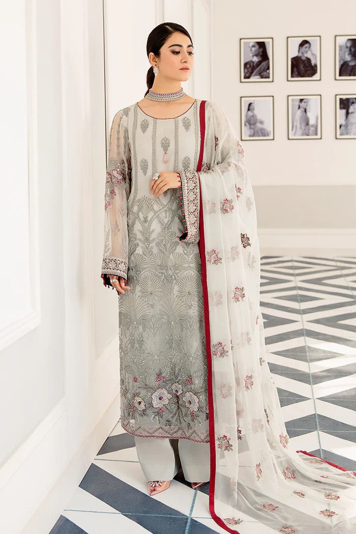 Picture of Flossie - S 1106 Lustrous Plata Safeera Embroidered Chiffon Collection Vol 11 - Available at Raja Sahib