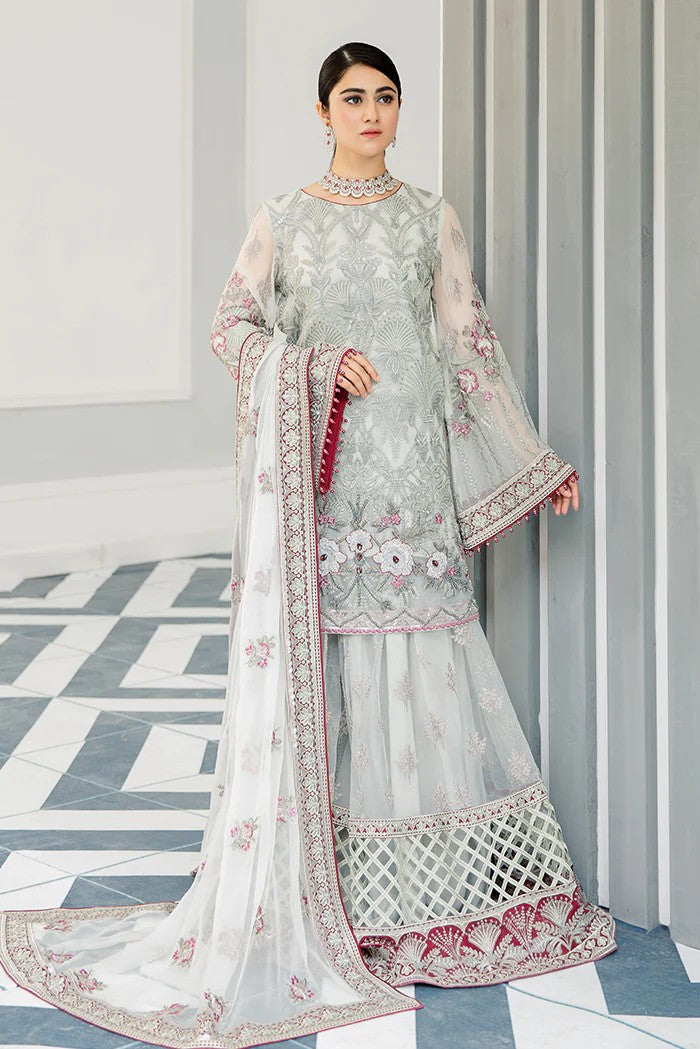 Picture of Flossie - S 1106 Lustrous Plata Safeera Embroidered Chiffon Collection Vol 11 - Available at Raja Sahib