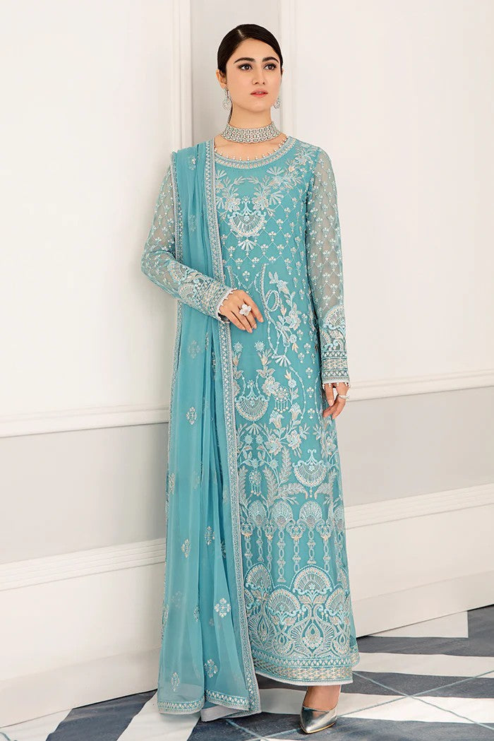 Picture of Flossie - S 1108 Emerald Green Safeera Embroidered Chiffon Collection Vol 11 - Available at Raja Sahib