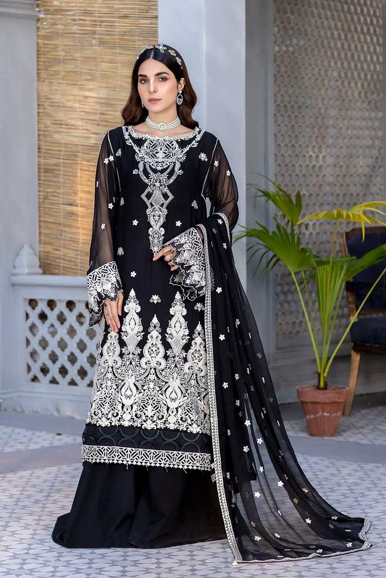 Picture of Meem - MD 02 Pure Chiffon Handwork Collection - Available at Raja Sahib